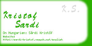 kristof sardi business card